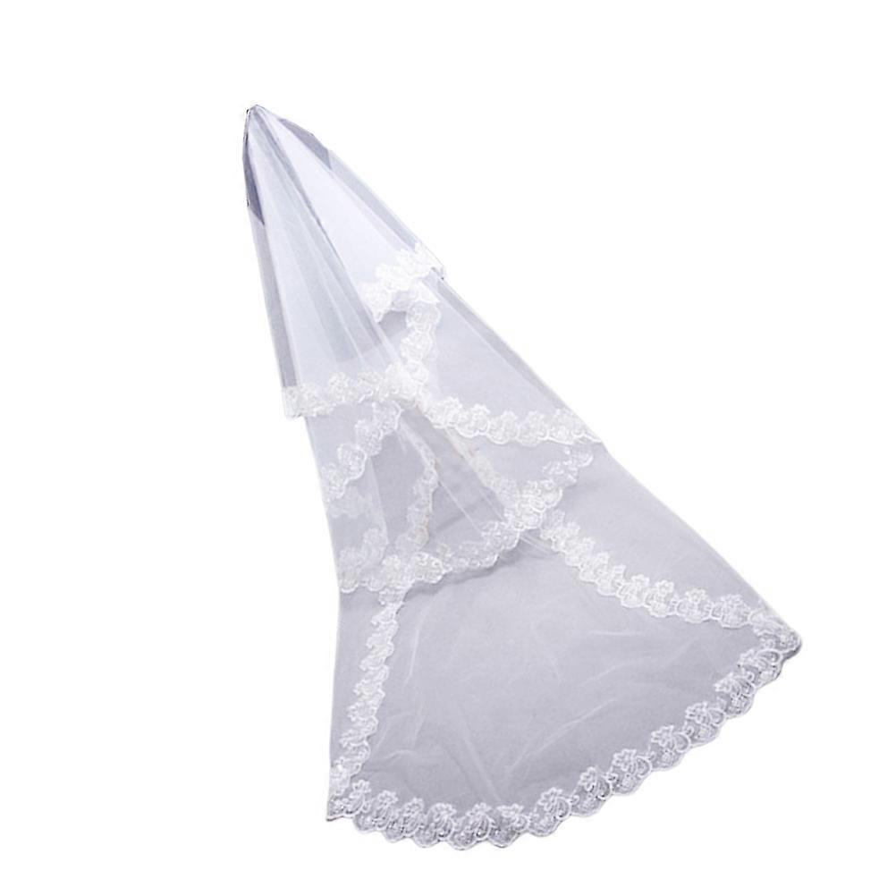 الحجاب الزفاف الأبيض الدانتيل الزفاف مانتيلا للعروس والفتاة 140 سم × 140 سم 1 عبوة
