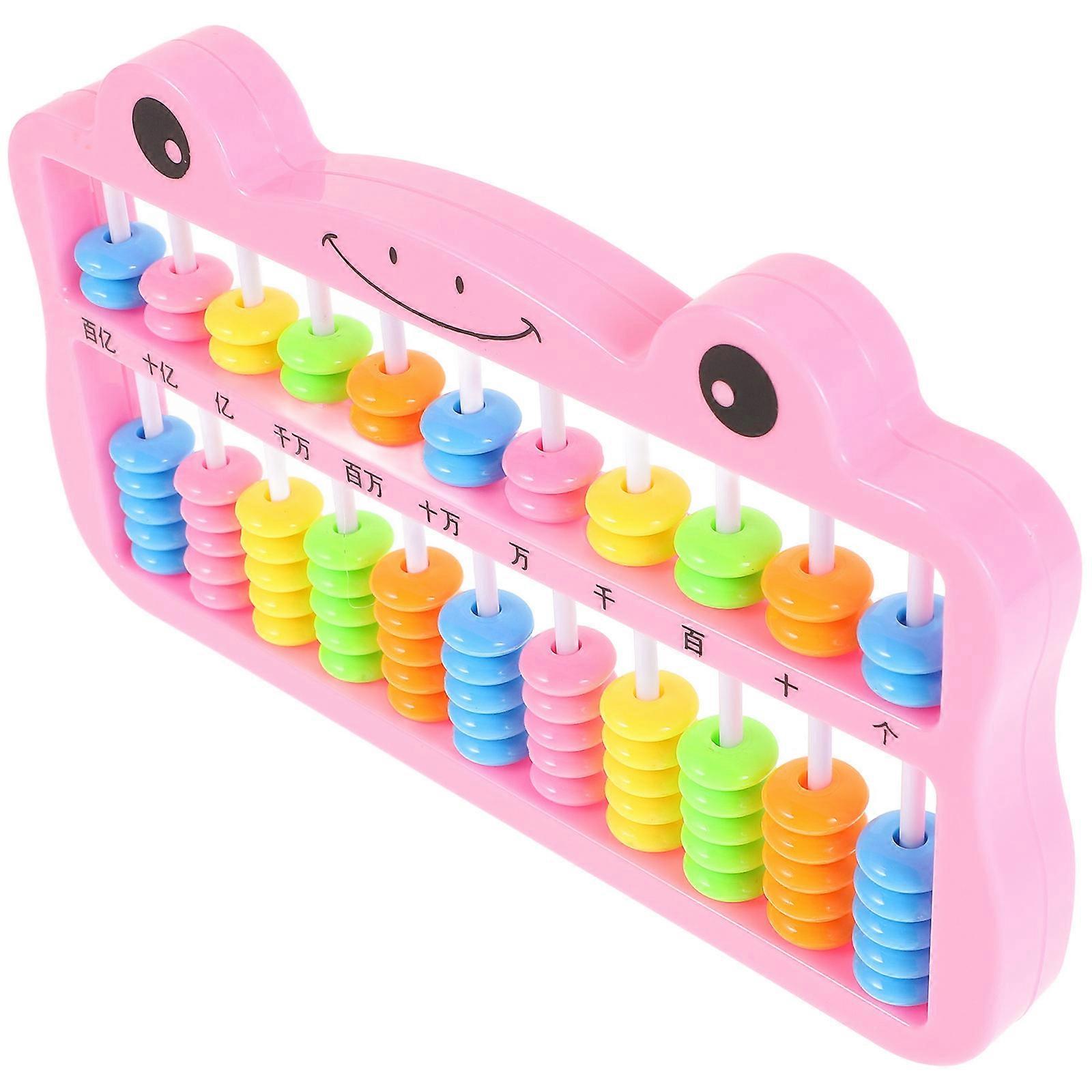 Abacus For Kids Math Learning Counting Device Education Tool Classroom Use Pink 18.40X10.50X1.60CM Seven-Bead Design 1Pack