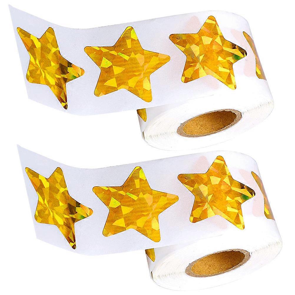 2 Rolls Self Adhesive Star Sealing Stickers Multi Function Decorative Labels for Wrapping Baking Party Decorations Premium Quality