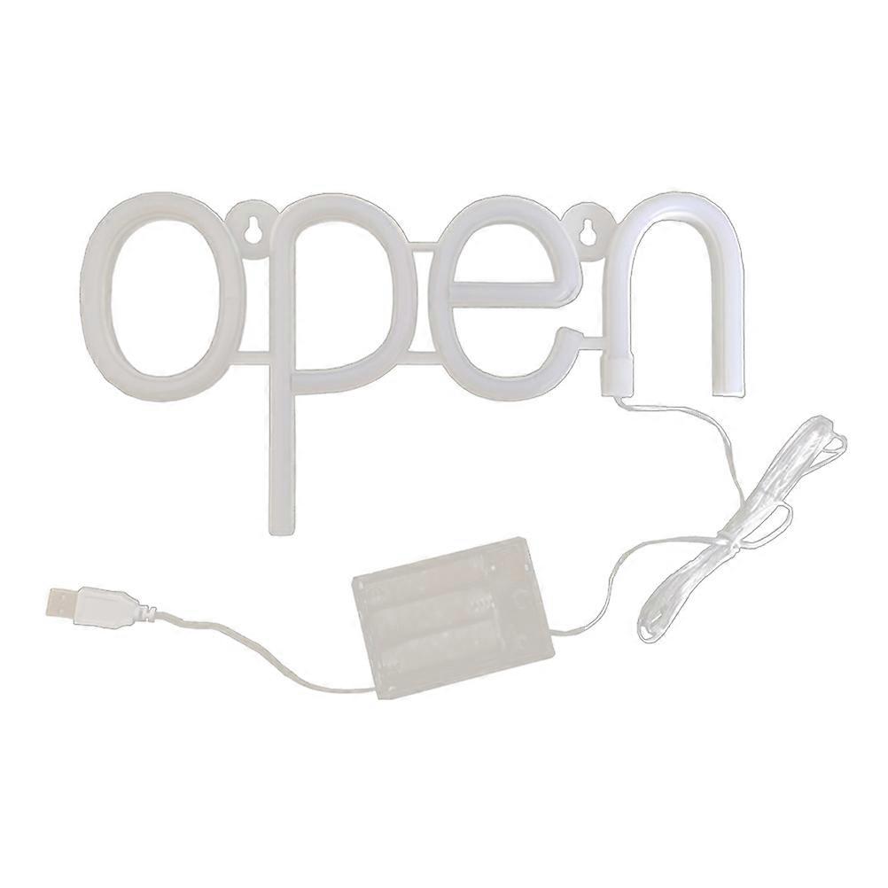 Open Business Neon Sign Window Decoration Modern Design White Color For Office 1Set