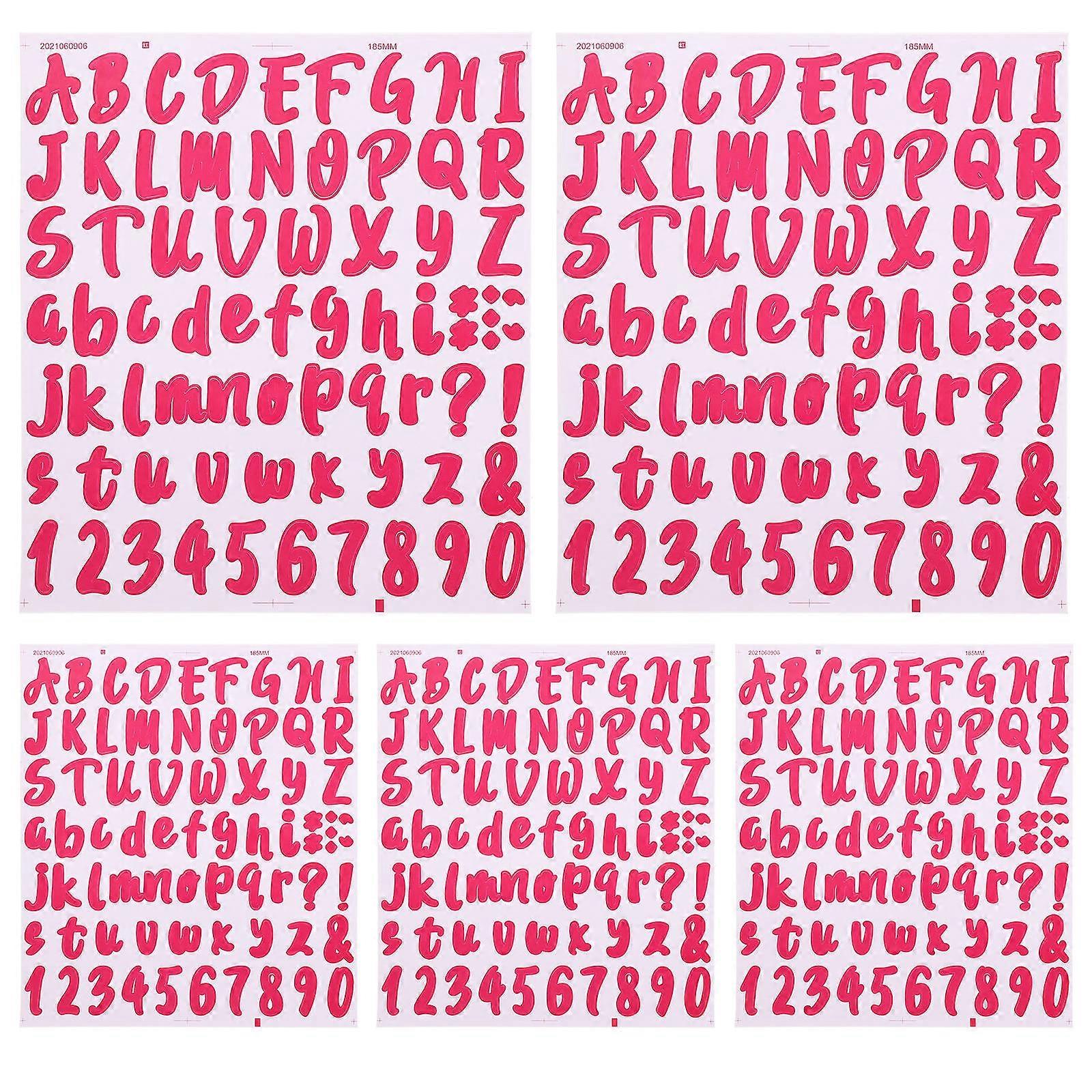Script Letter Stickers Mailbox Letter Stickers General Users Pink Self-Adhesive 5 Sheets