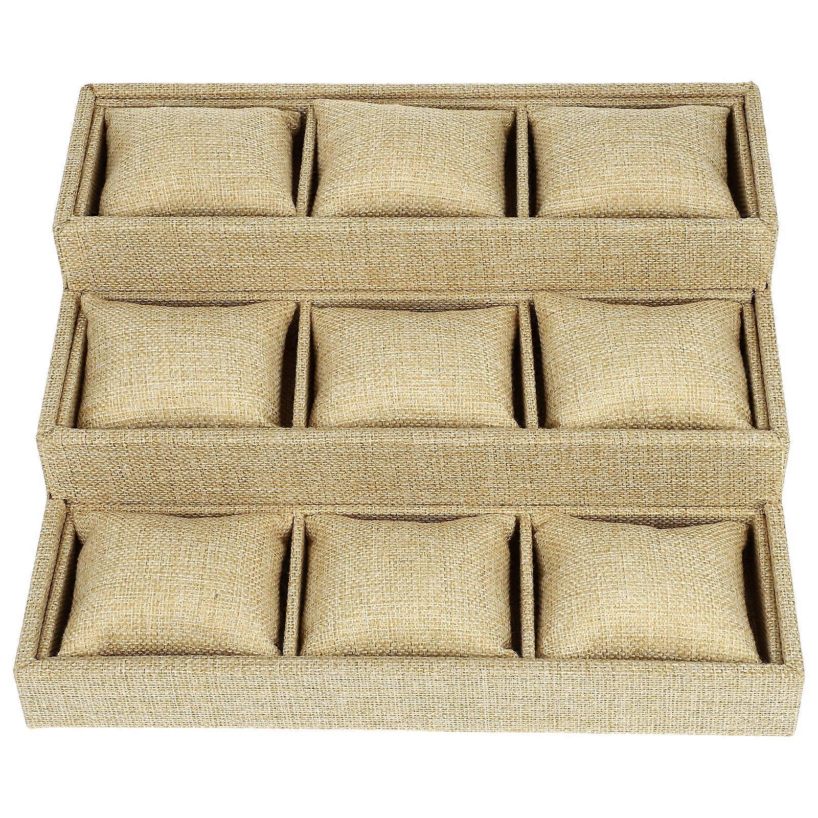 Jewellery Display Tray Watch Storage Tray Elegant Multi Grids Watch Storage Container present Giving 27x24cm Fabric 1Set