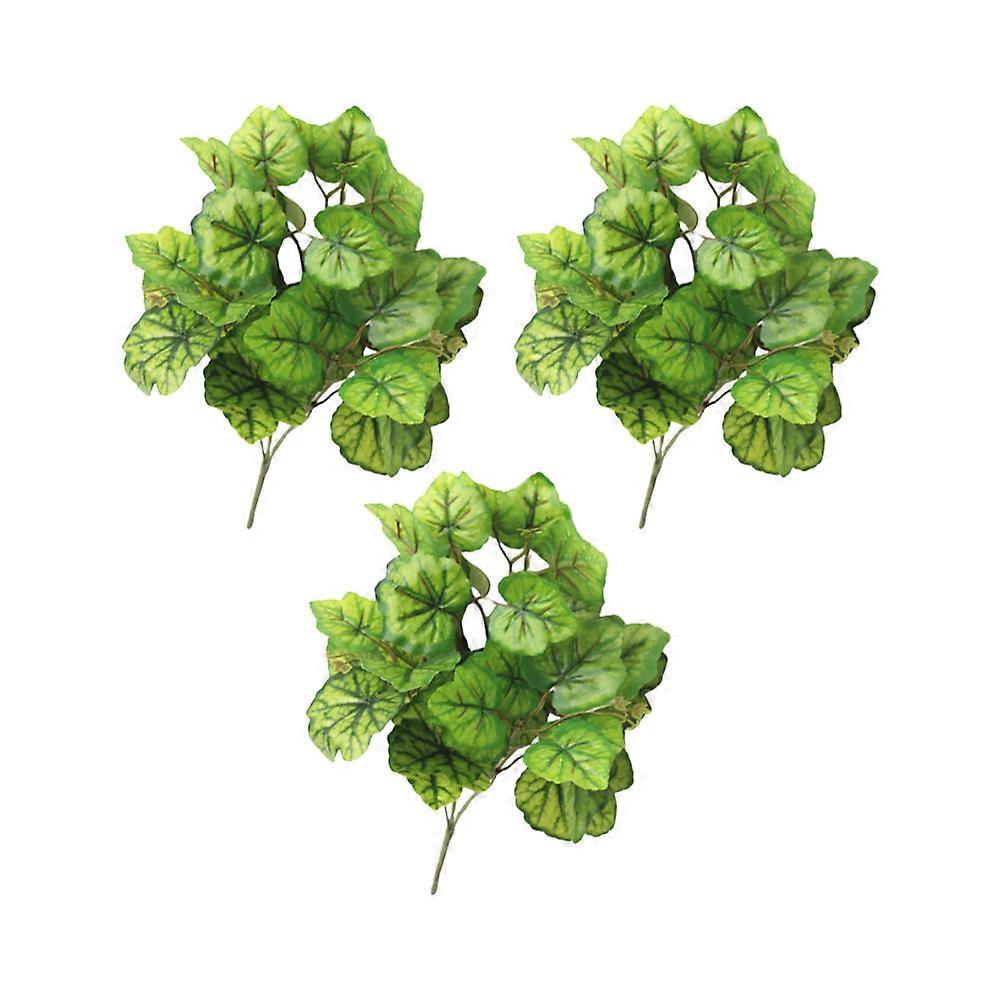 Realistic Faux Plants Simulation Decoration 35x20x15cm Green Cloth Flower Arrangement 3Pcs