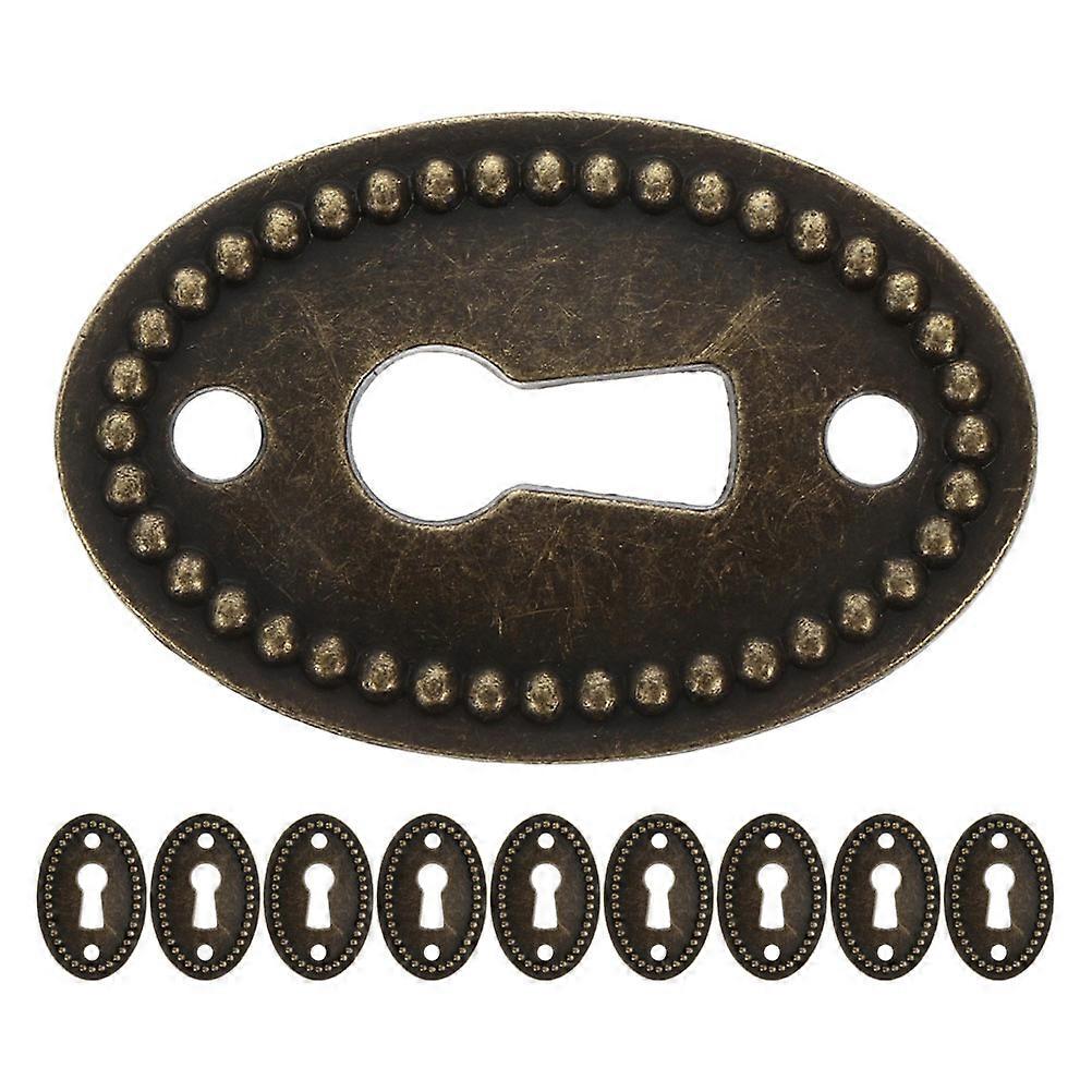 Decorative Keyhole Cover Insert Dark Brown Zinc Alloy For Cabinet Furniture 10Pcs