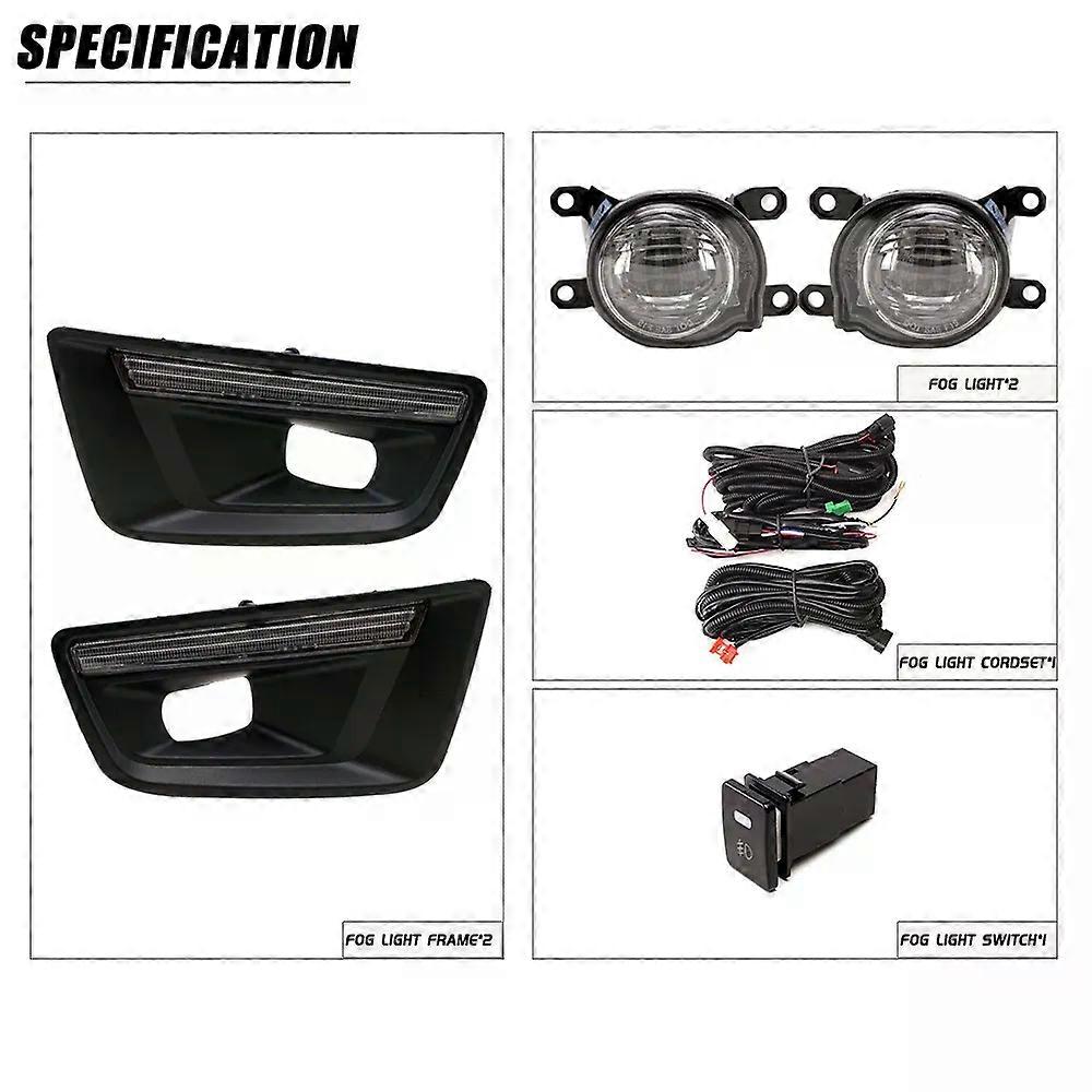 LED DRL Day Light For Toyota Hilux Revo GLX 4*4 2020-2022 Daytime Running Light Fog Lamp Bezel +Front bumper small light 1SET