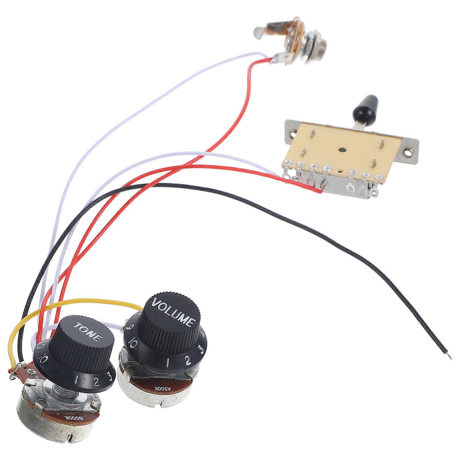 Elgitarr Kabel Kabeldragning Potentiometer Sele Diverse Färg Förkopplad Låg Ljud För Gitarrister 1Set