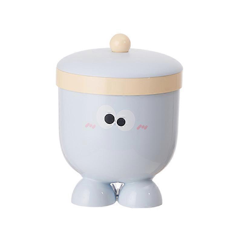 Mini Small Desktop Trash Can With Lid - Cute Countertop Waste Paper Basket For Bedroom Coffee Table & Office Desk - Blue Pink