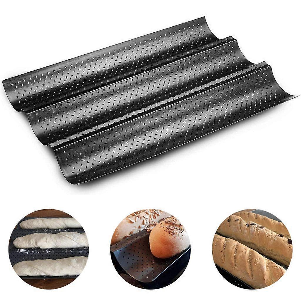 Perforated non-stick baguette pan for baking baguette, wave bread, bread baking pan, toast, baking pan, baking dish