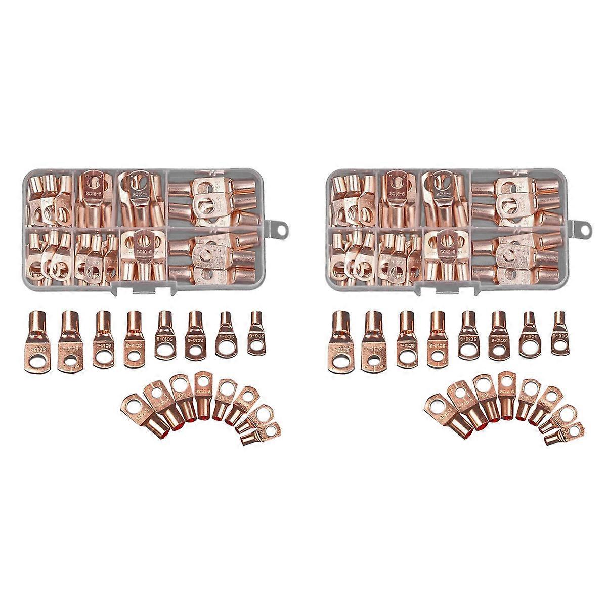 70pcs Wire Lug Connector Ring SC6-25 Copper Connectors Bare Cable Kit