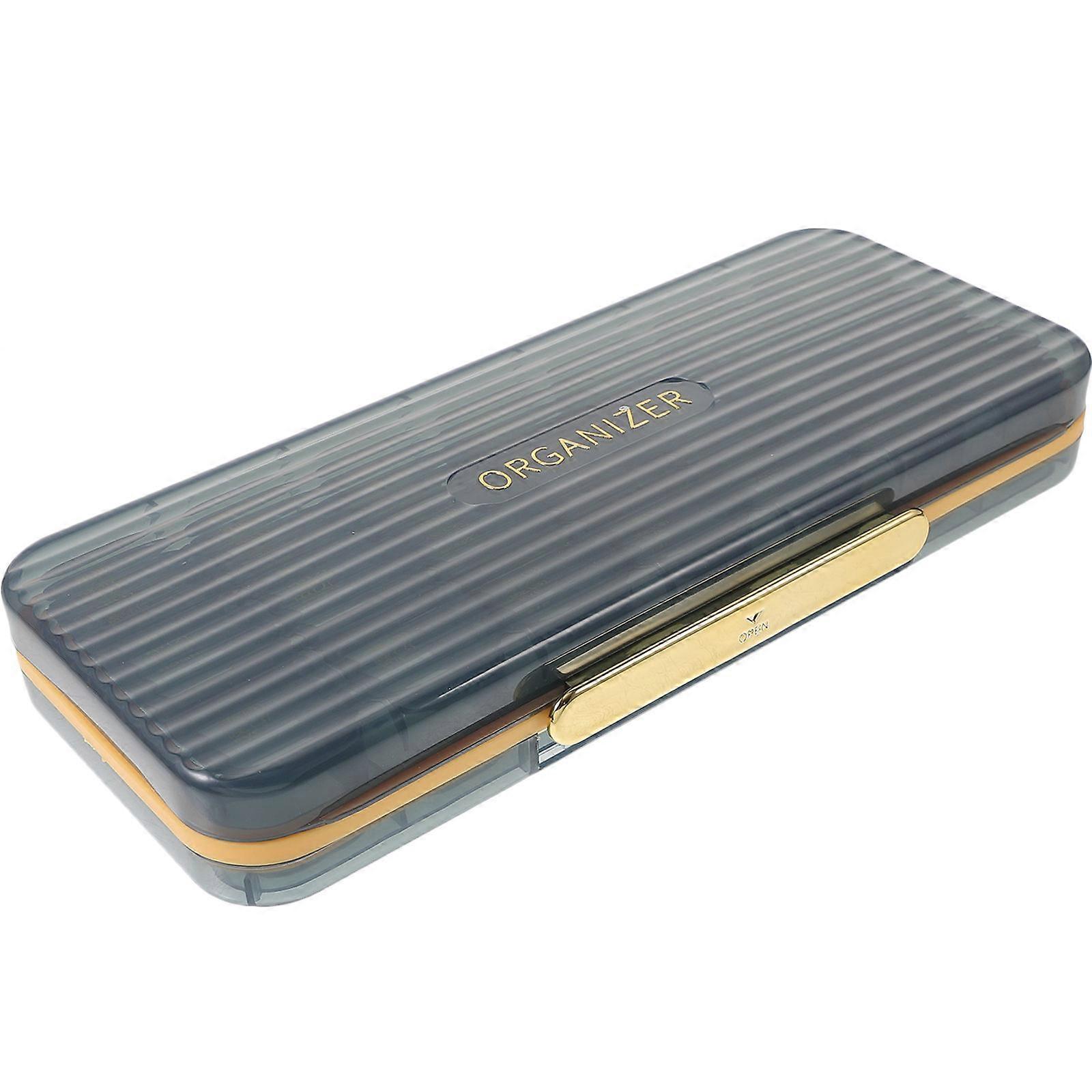 منظم حبوب منع الحمل حاوية محمولة حامل دواء صغير أزرق 23x9.3x3cm مجزأة 1 قطعة