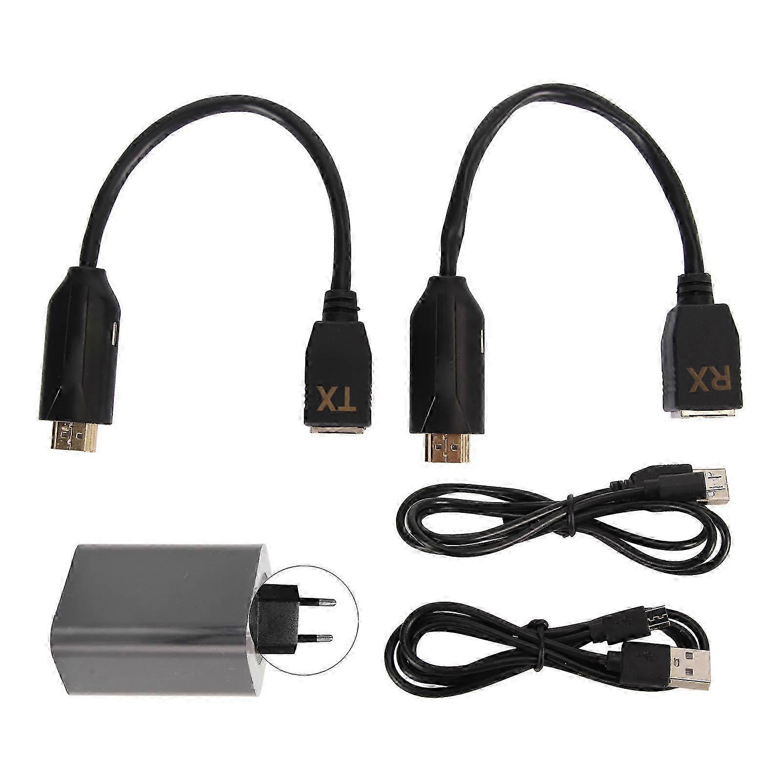 HD Multimedia Interface Extender Full HD 1080p Over Cat5e Cat6 Up to 196.8ft RJ45 Ethernet Transmitter Receiver 100-240V EU Plug