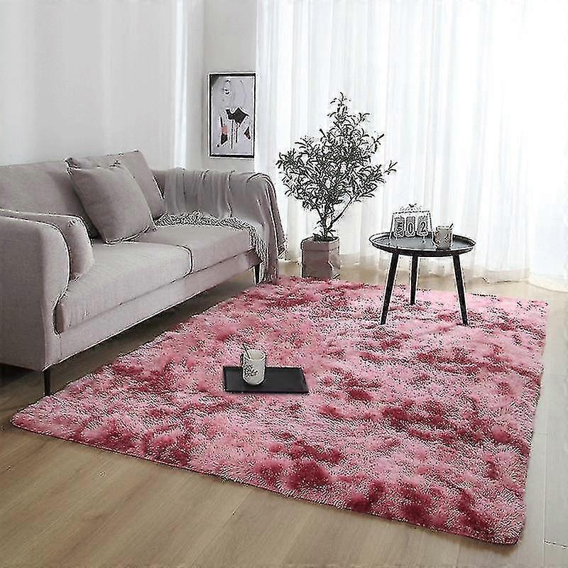 Tykt fluffy tæppe, plys tæppe til stuegulv, tie dye fløjl