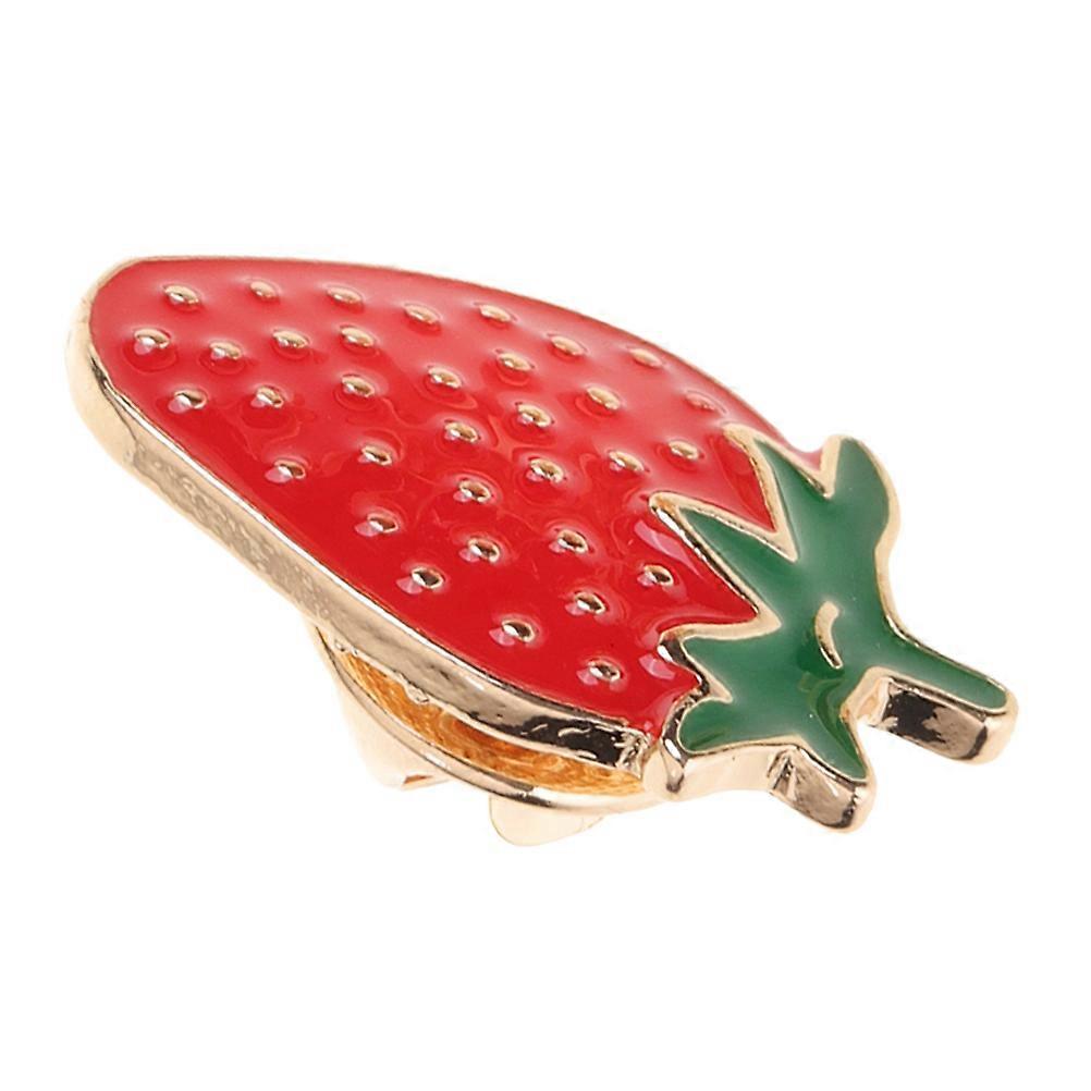 Fruit Brooch Decorative Strawberry Shape Elegant Red Zinc Alloy Strawberry Brooch Pin For Students Everyday Wear 1Pack