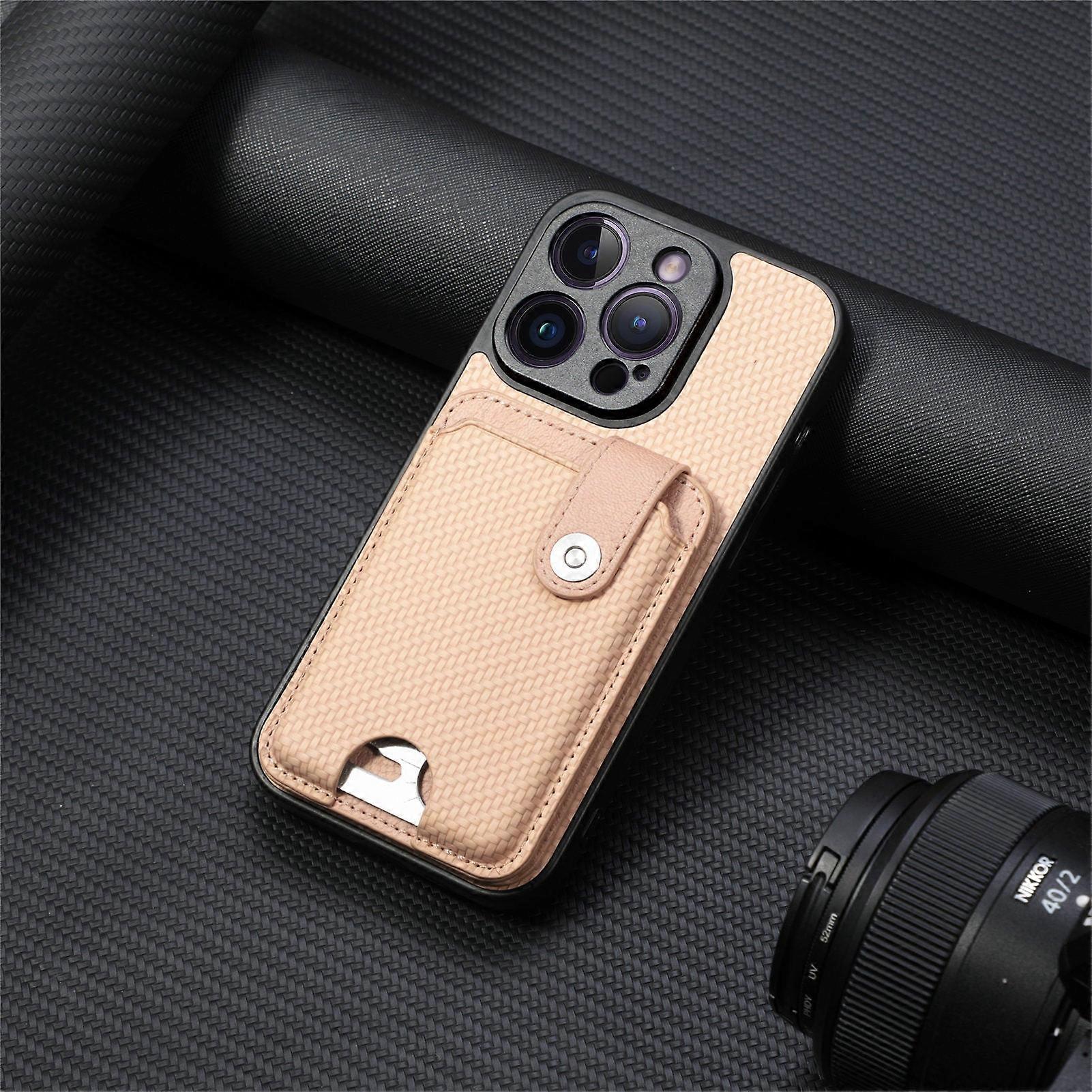 Case For Iphone 14 Pro Khaki Apricot Creative Utility Knife Card Holder No6200