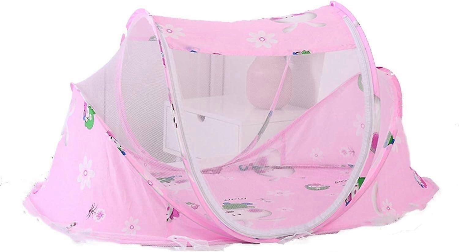 Summer Children's Mosquito Net Travel Bed Mosquito Net Popup Folding Tent (Pink)