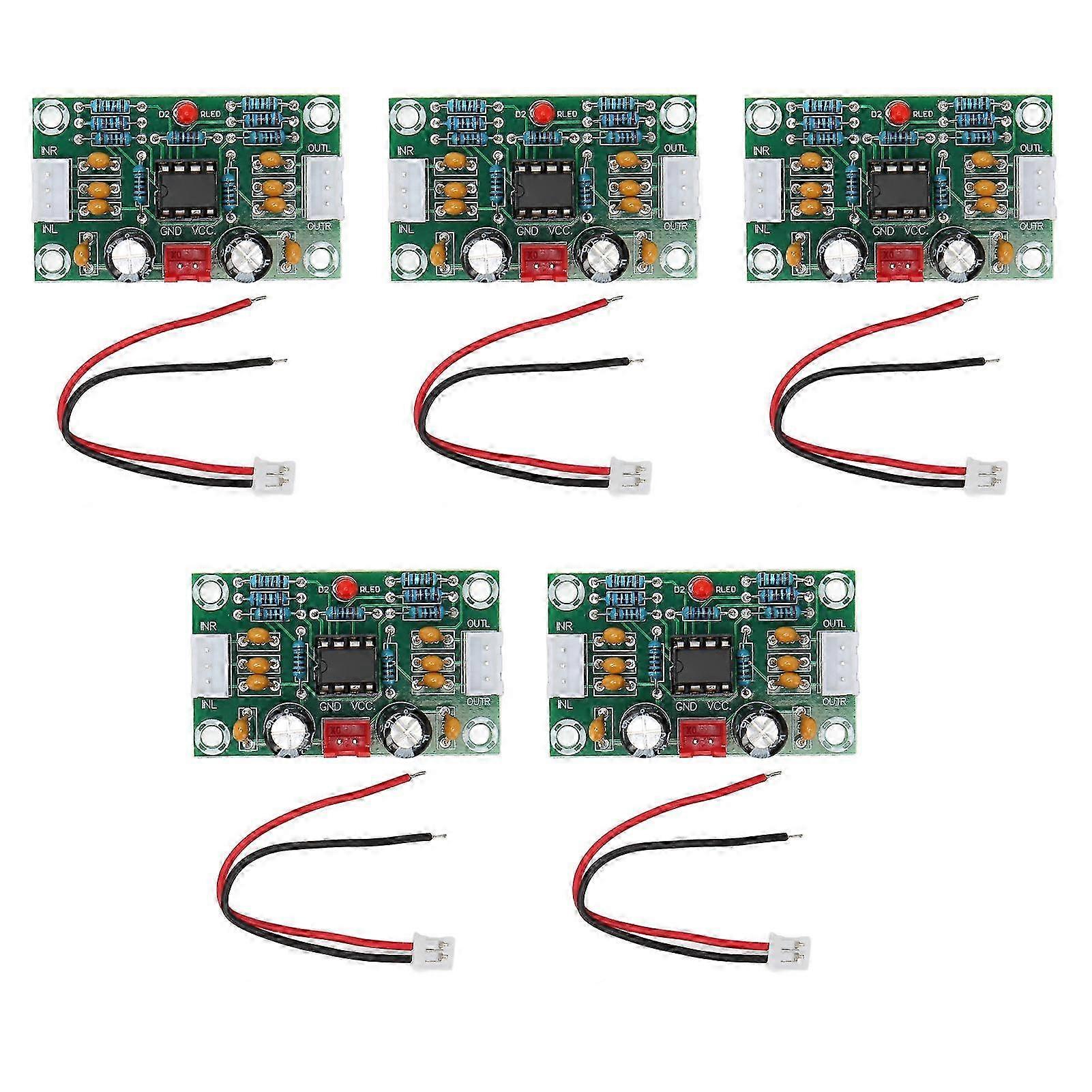 5PCS Sound Operational Preamplifier Board with Wide Voltage NE5532 Amplifier Front Panel Digital Tone Board