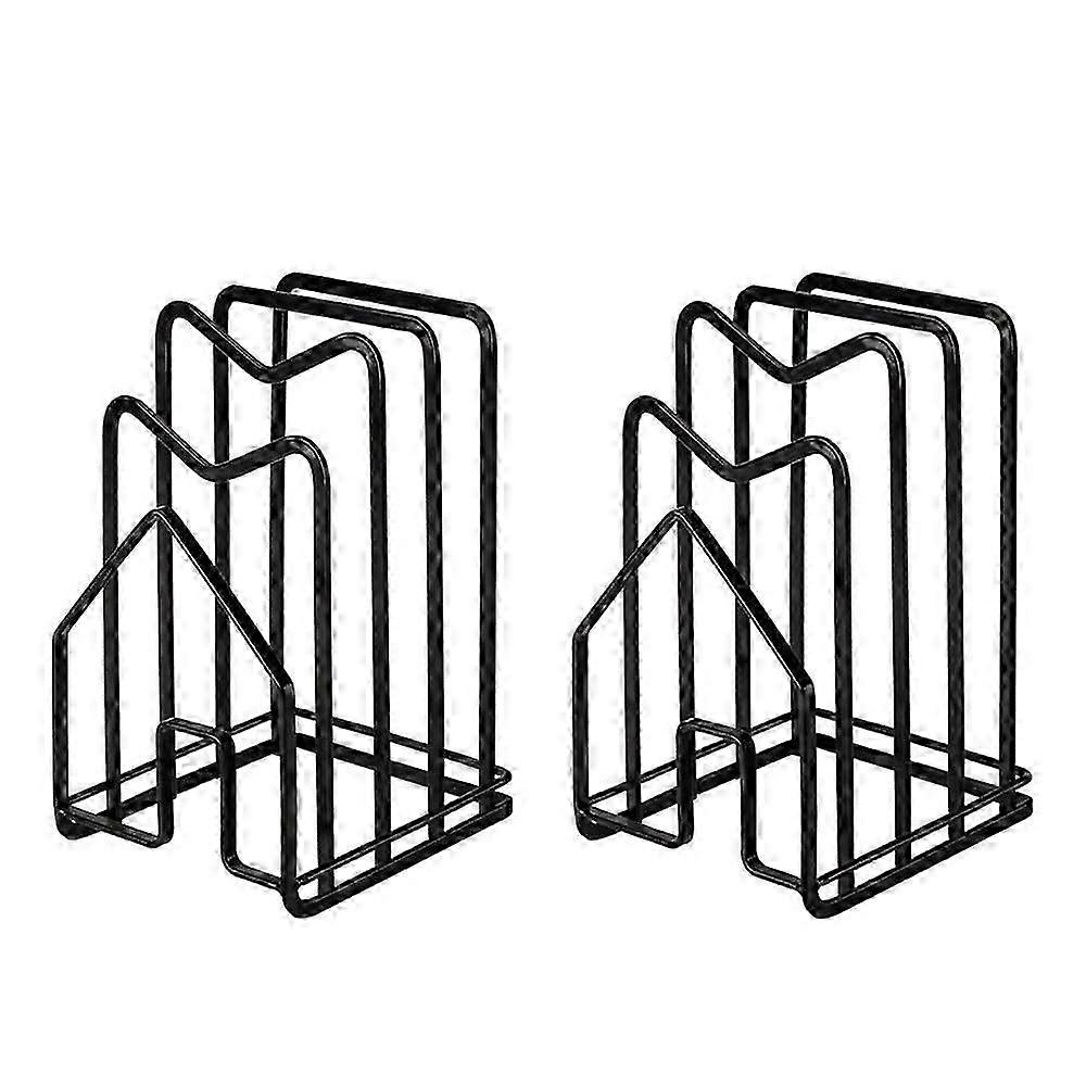 2 Pack Black Cutting Board Holders for Kitchen Countertop Slim Size