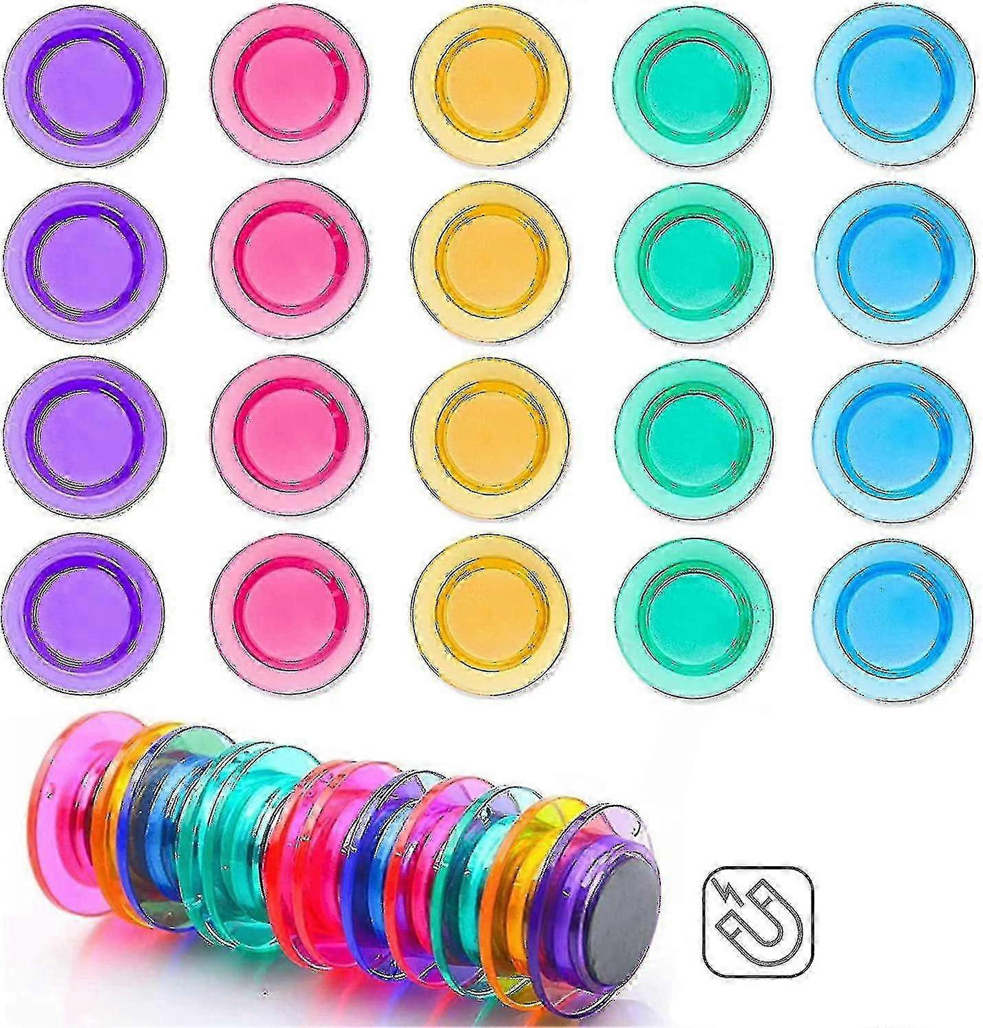 20pcs Colorful Round Decorative Magnets for Whiteboards, Classrooms, Offices, and Lockers