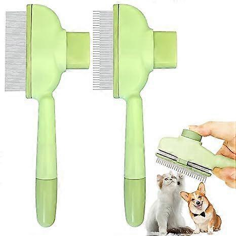 Flea Comb for Dogs and Cats with Release Button Fine Tooth Dog Comb for Grooming Massaging and Cleaning Remove Fleas Eggs Pet Hair Removal for Short a