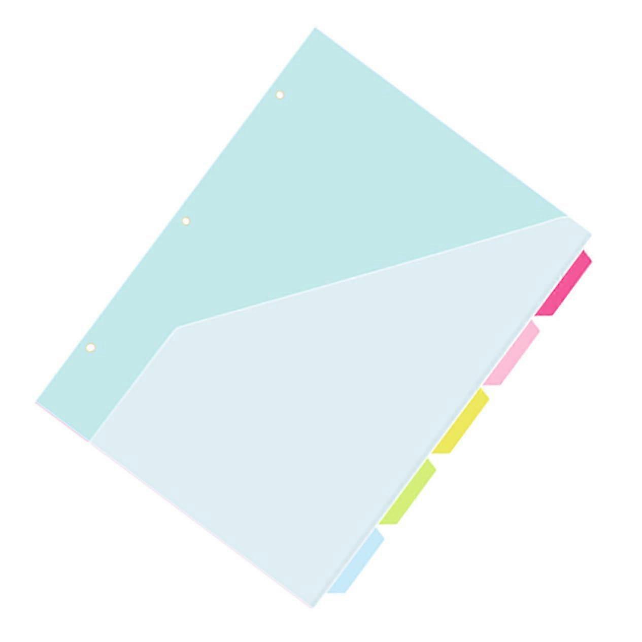 5-Piece Folder Divider Tabs with Punch Holes - Practical Dividers for Ring Binders, School Supplies, Document Organization