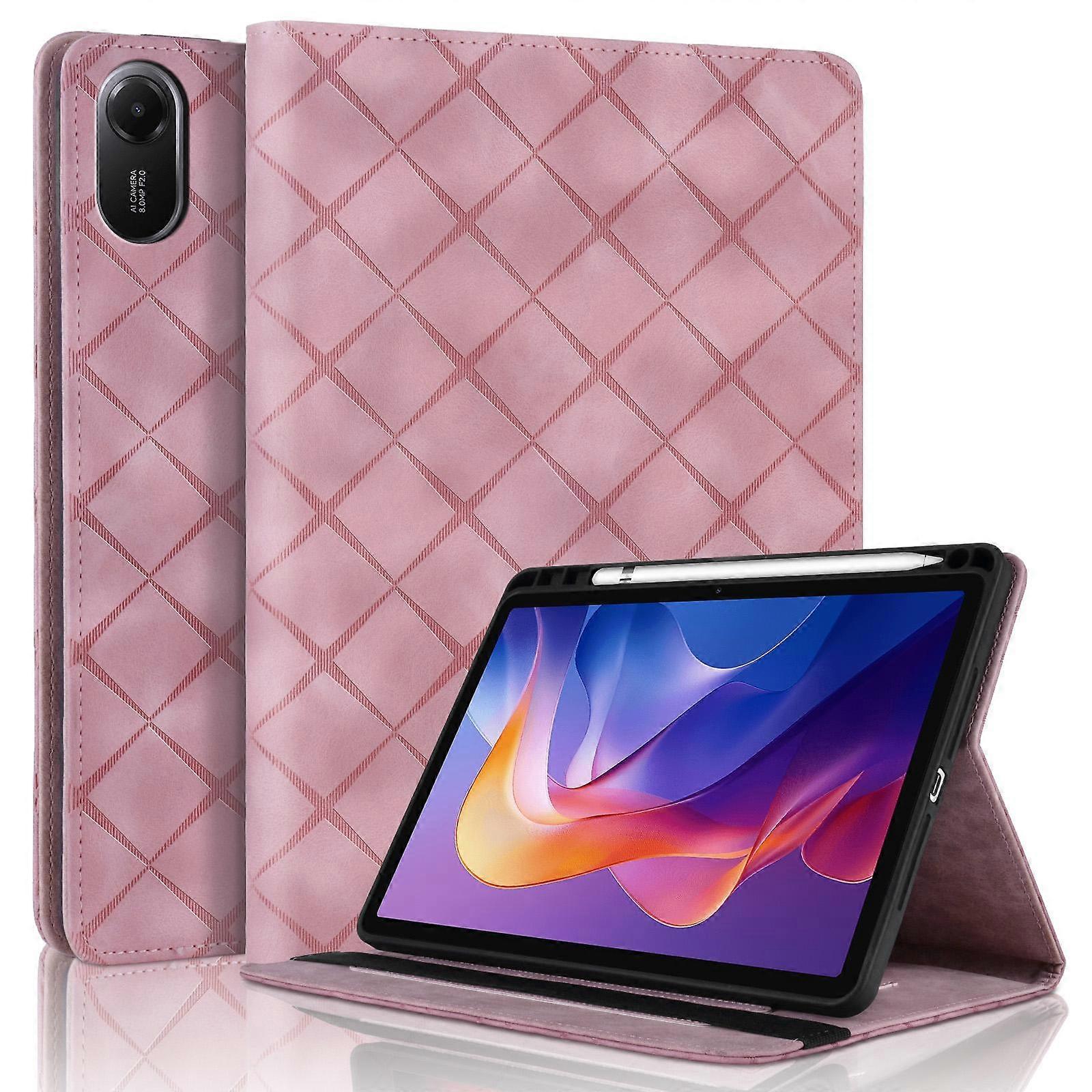 Rhombus Embossing Leather Tablet Case