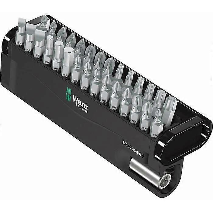 WERA screwdriving bit - Set of 29 bits + 1/4" bit holder - Green