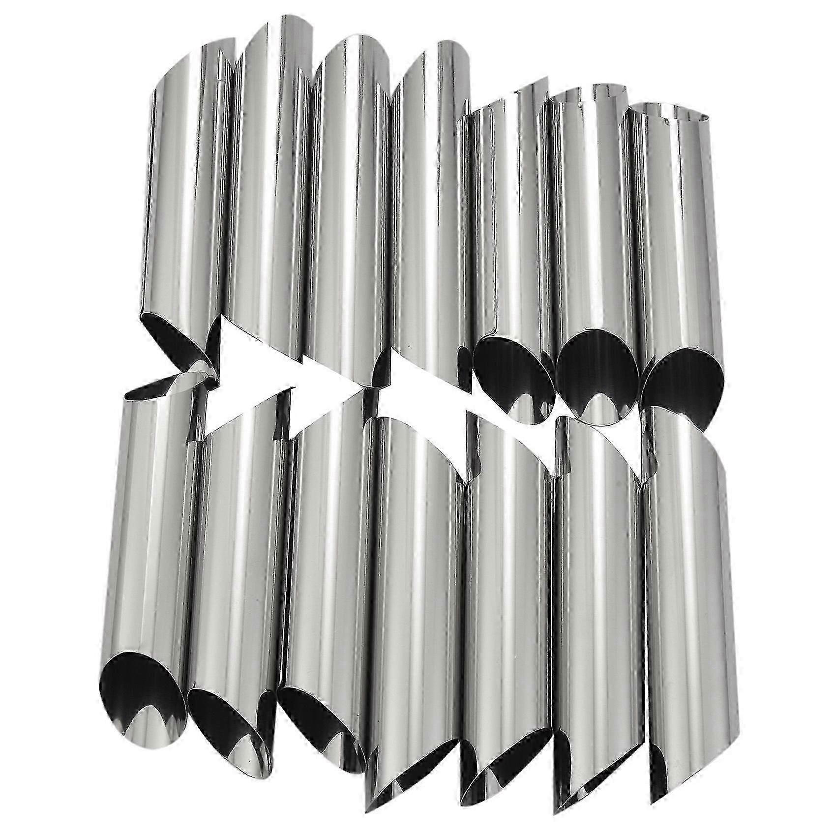 Ensemble de 14 moules à pâte à cannoli en acier inoxydable - 5 pouces