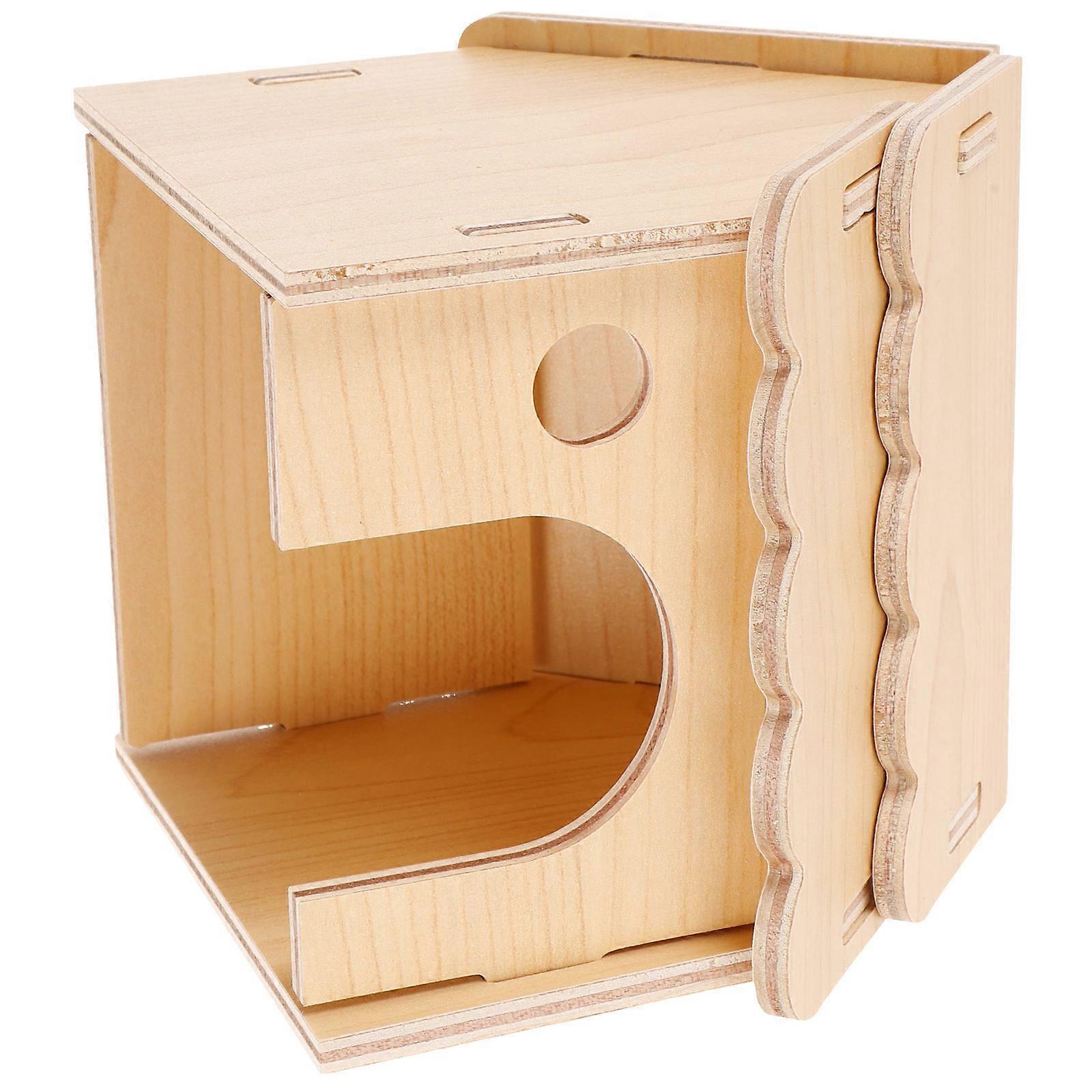 Wooden Hamster House Chew Resistant Small Pet Hideout Cabin for Guinea Pigs, Squirrels, Hamsters, Chinchillas, and Gerbils – Cozy Shelter with Smooth
