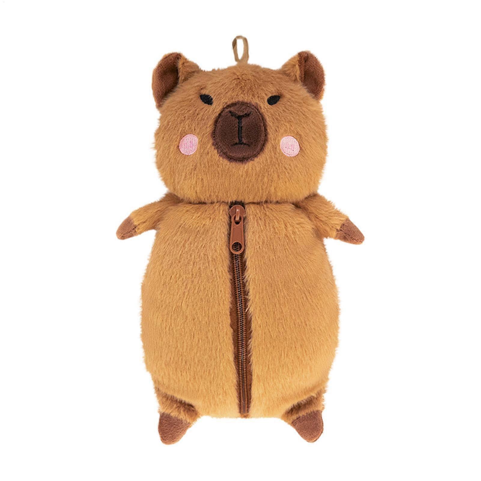 Capybara Pencil Case, 3D Capybara School, Large Capacity, Dark Brown