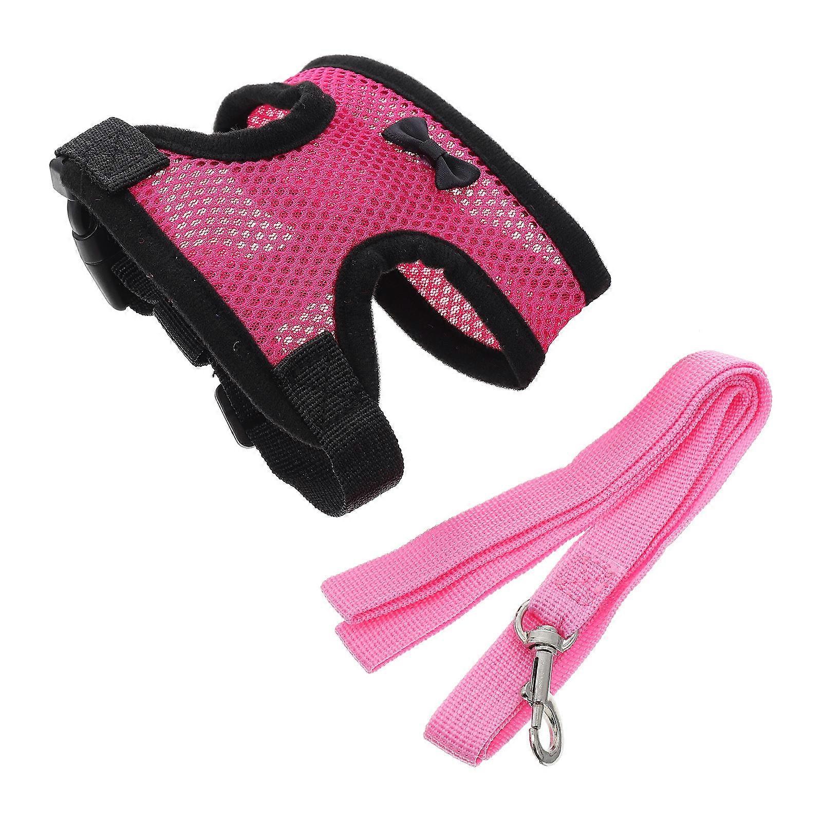 Hen Vest with Leash Wearable Chicken Harness Pressure Distribution Pink S 1Set