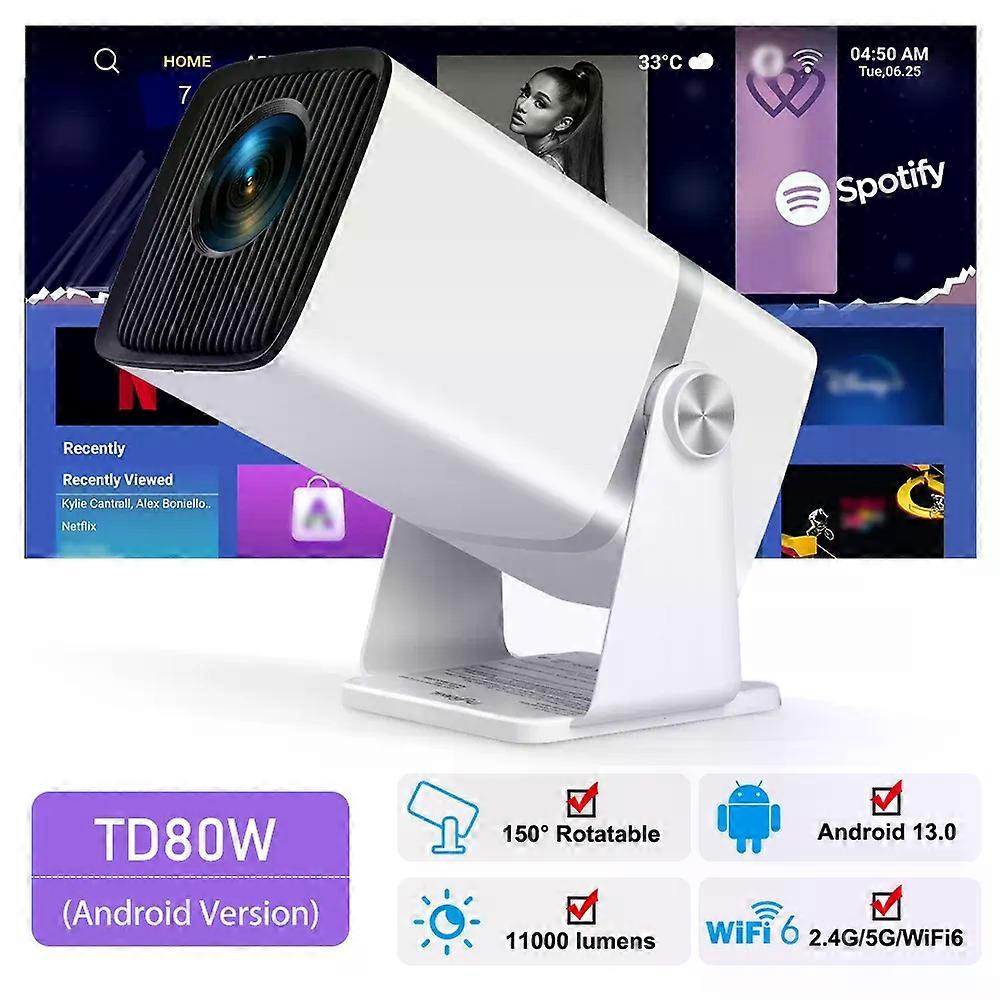 Γραφείο ThundeaL 4K Full HD προβολέας FHD TD80W ανδροειδών WiFi 3D Home Theater TD80 φορητός προβολέας δέσμης που συναντά βιντεοταινία PK HY320