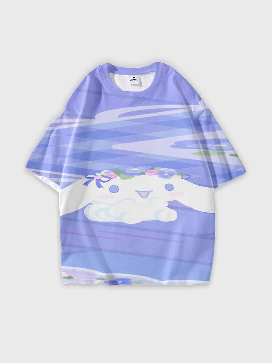 T-shirt round neck Cartoon Pattern loose short sleeve JW1521