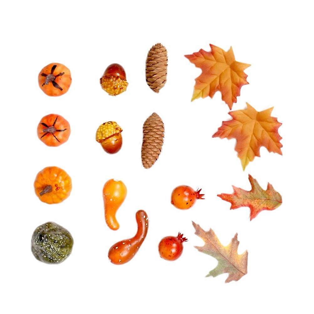 Artificial Fall Maple Decoration Realistic Pumpkin Shape M Size Silk Material 32Pcs