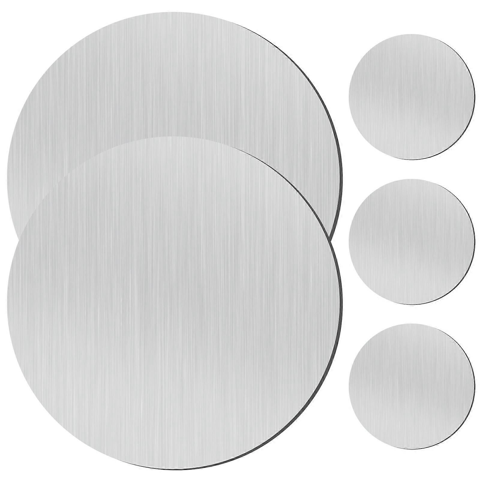 Cup Coasters Insulation Pads Reusable Coaster Silver 9X9X0.3cm Anti-Skid 5Pack