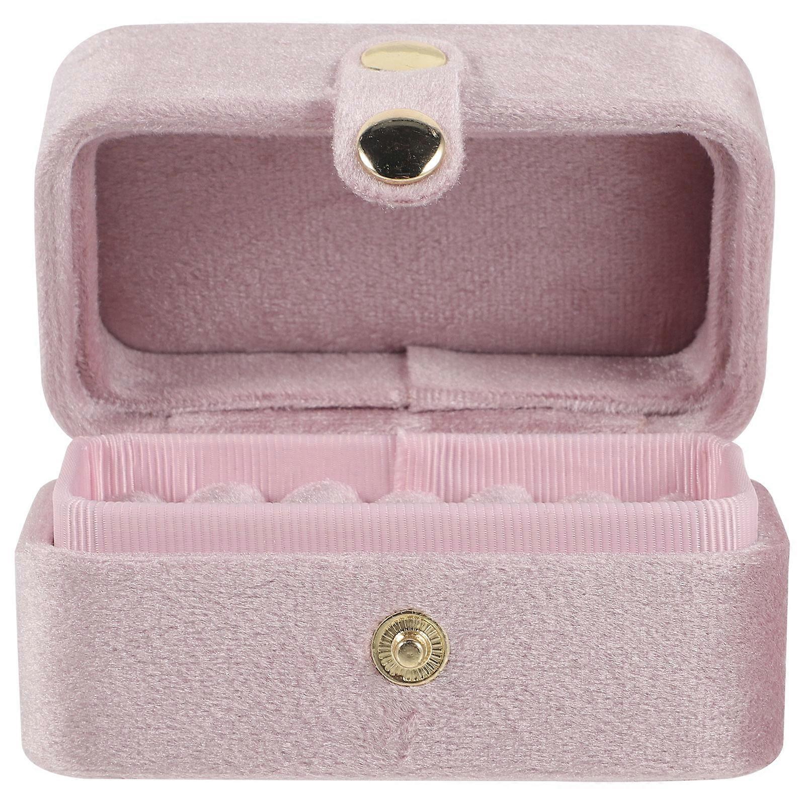 Travel Jewelry Box Mini Velvet Earring Ring Holder Case for Women Lightweight Stylish Organizer with Compartments for Travel and Daily Use