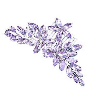 Purple Rhinestones Wedding Hair Comb Non-slip Lightweight Jewelry Hair Combs For Bridesmaid Wedding Dating Shopping