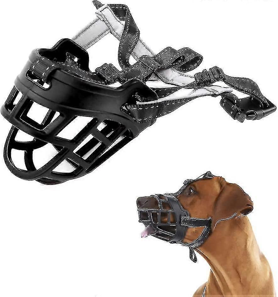 Dog Muzzle, Adjustable Basket Muzzle for S M L Dogs - Prevents Chewing, Barking, Biting, Allows Drinking & Panting