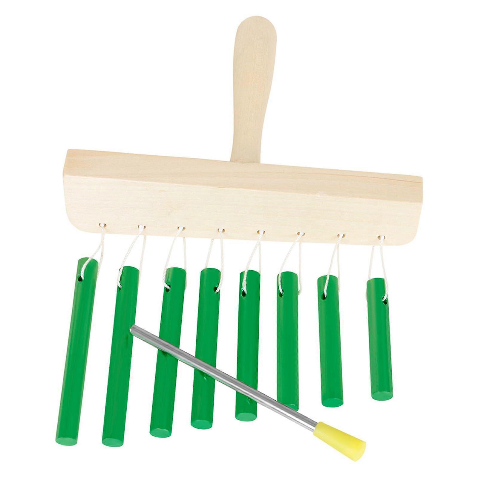 Musical Handheld Wind Chimes Ergonomic Aluminum Texture Green For Studio And Live Performances