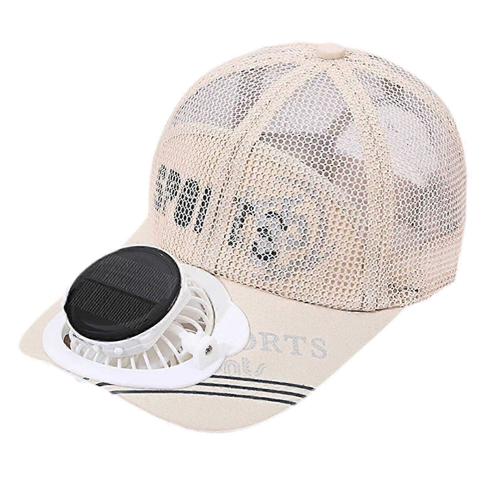 Sun Visor Hat with Fan Solar or USB Charging for Running Camping Backpacking Black