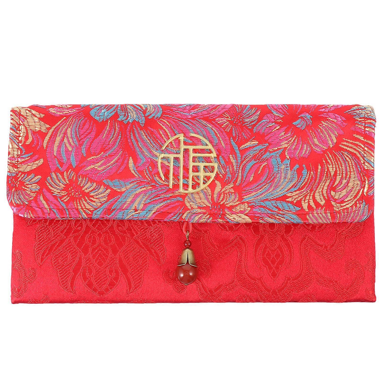 Portable Red Packet Small Storage Bag With Zipper Design For New Year Celebration Friends And Family Members 1Pc