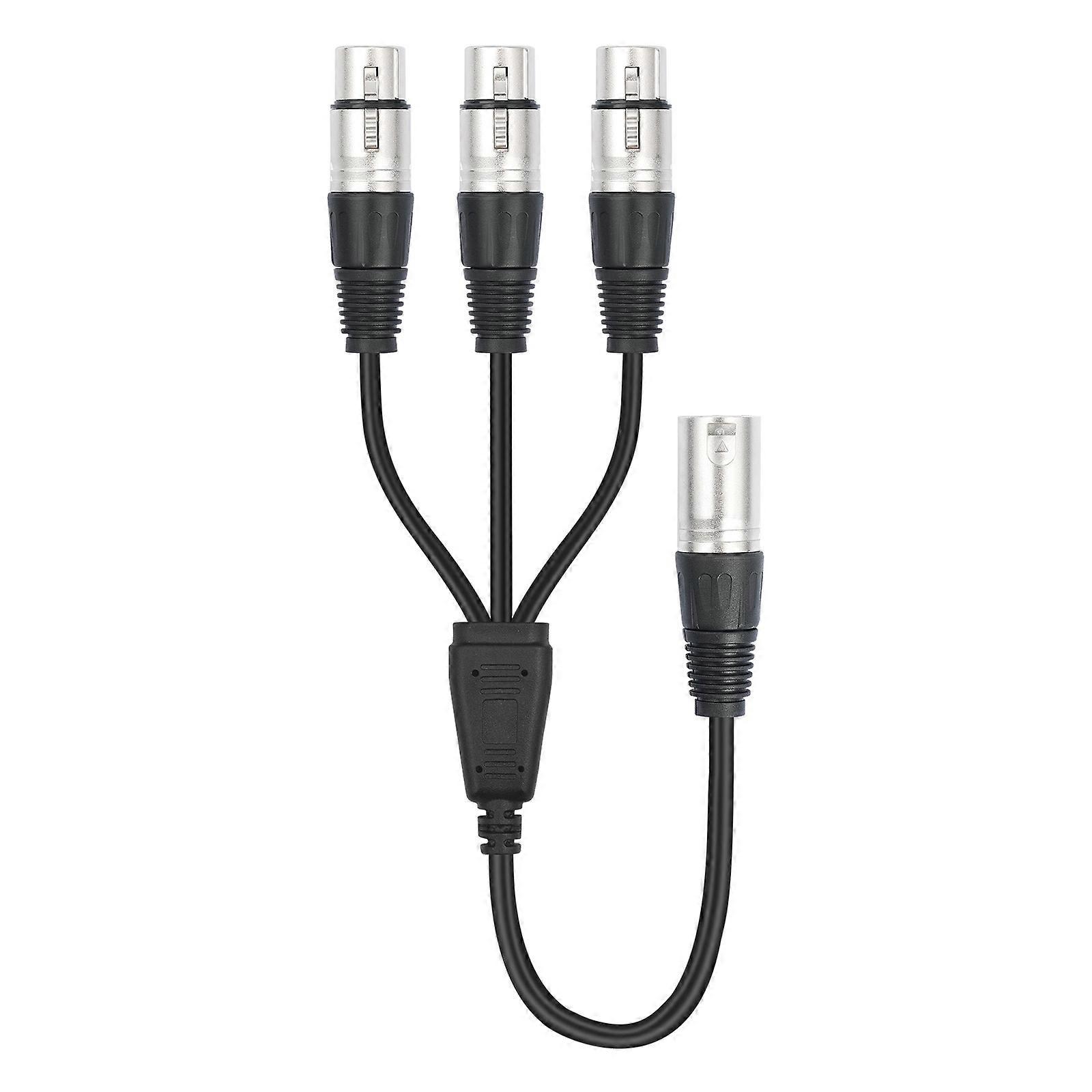Studio Grade Xlrs Splitter Cable with 3Female Xlrs Port and 1Male Xlrs Output for Audios Interfaces Expansion Wire Multicolor