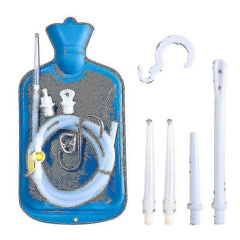 ​2 Liter Enema Bag Kit with 3 Tips 60 Inch Silicone Hose for Home Use Adjustable Water Flow Control​