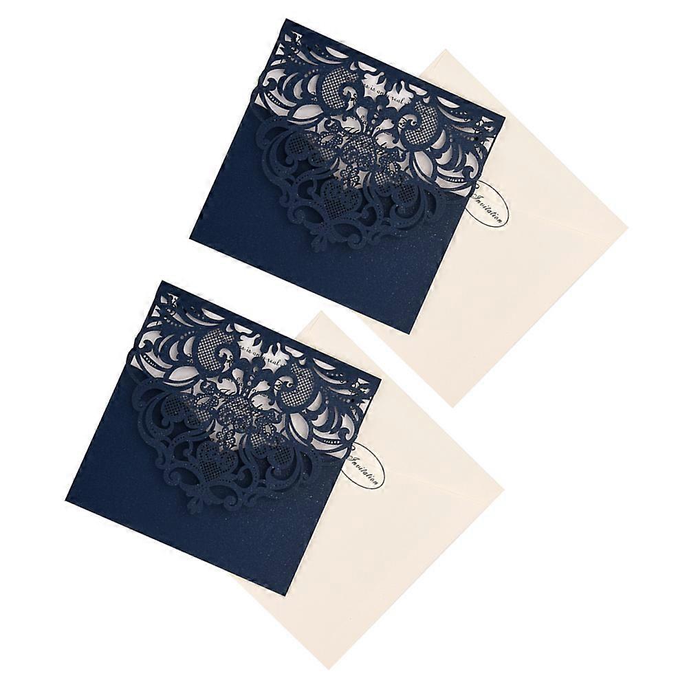Wedding Envelopes Invitation Cards For Couples Romantic Square Paper Blue 10Sets