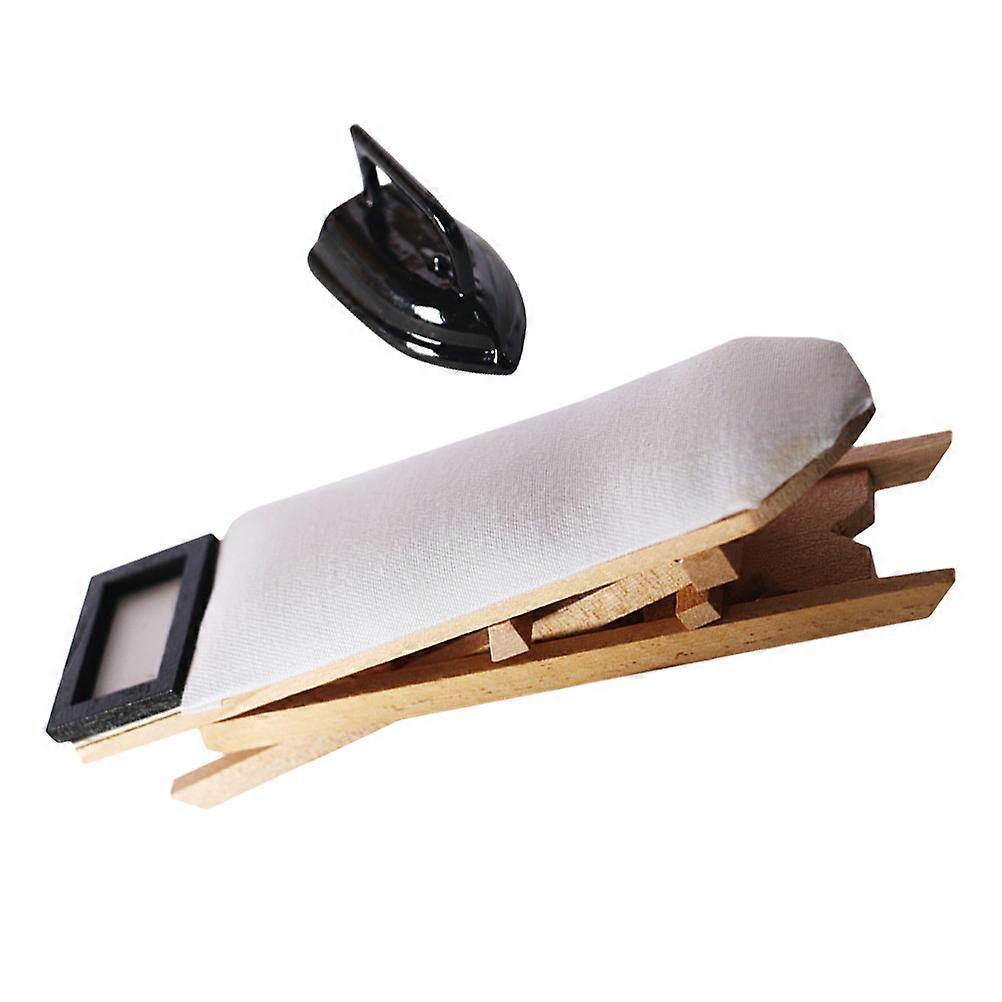 Mini Ironing Table Set with Clothes Iron Model for Mini House Decor, Photography Props, and Desktop Ornament – Safe and Sturdy Design