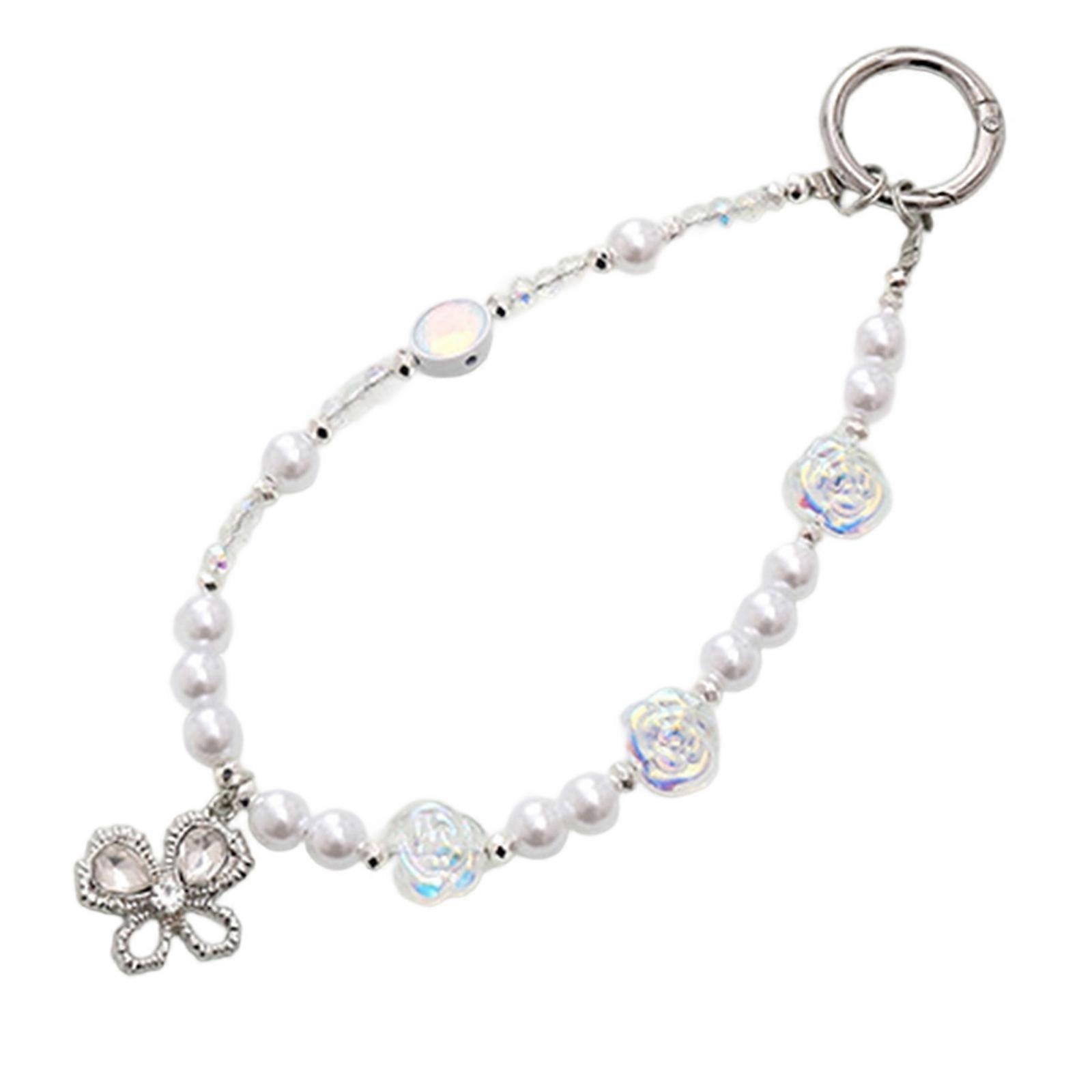 רוז פלסטיק שרשרת טלפון תכשיטים מיני קסם להסרה למספר מכשירים לבן