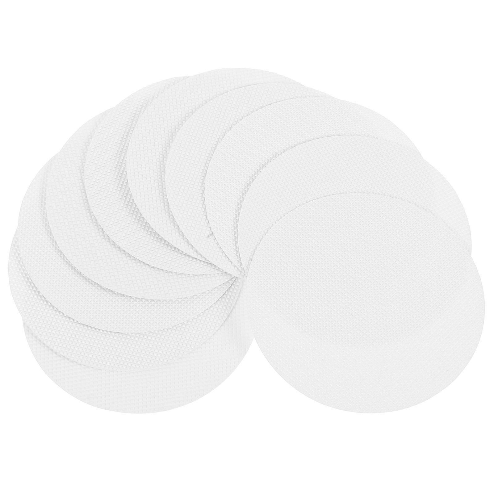 Shower Anti Slip Stickers PEVA Circular White 4Inch Diameter Safety 10Pcs