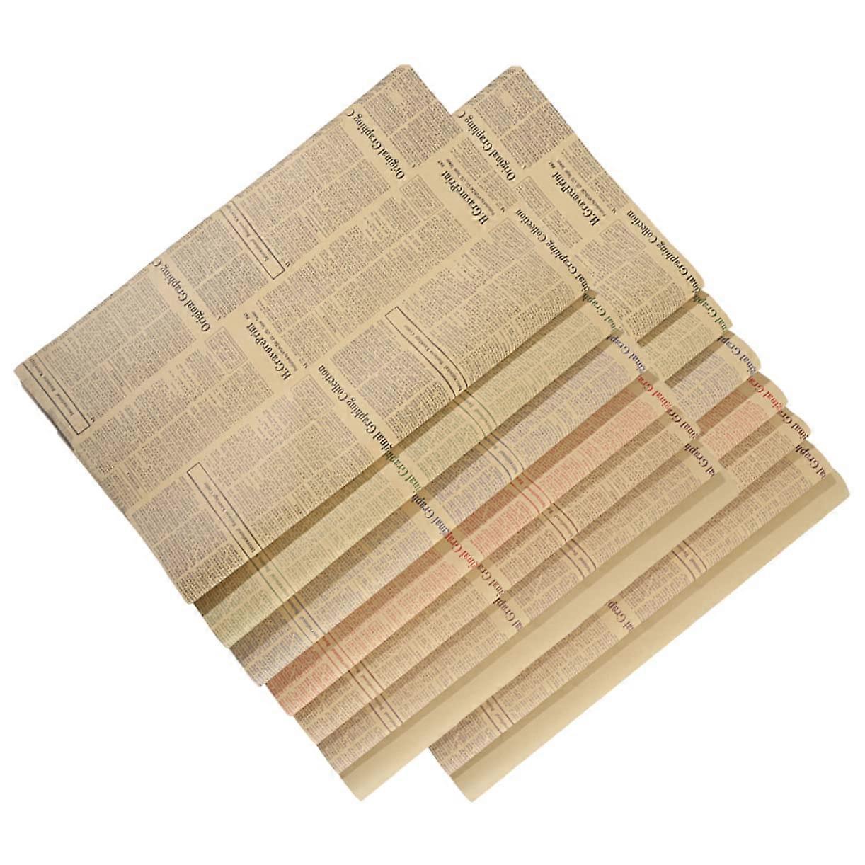 20 Sheets Vintage Newspaper Gift Wrap for Flower Bouquets, DIY Craft Paper for Weddings, Birthdays, and Event Decorations