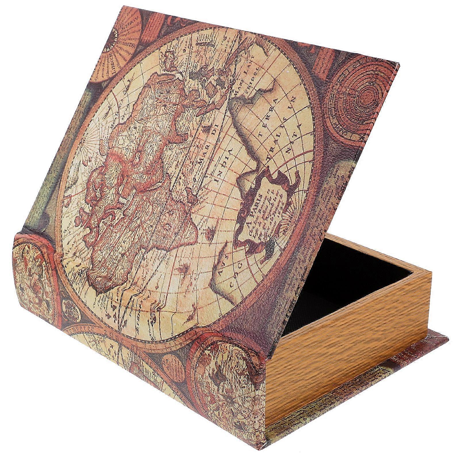 Fake Book Box Retro False Book Box Book-type Jewelry Keepsake Box Bookshelf Prop (M)