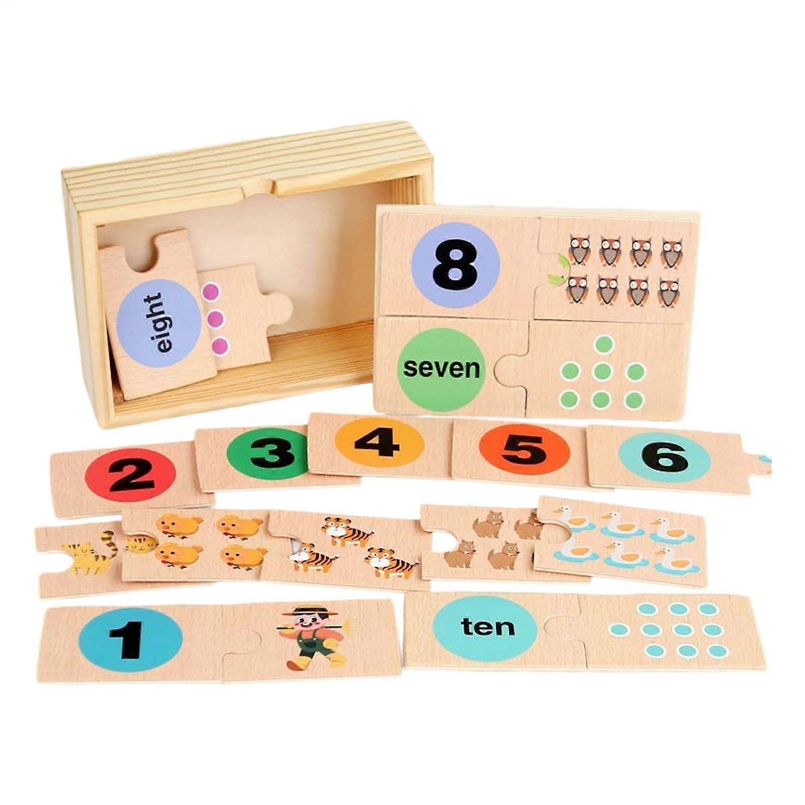 Wooden Puzzle for Toddlers Age 3-5, Educational Number Toy for Interactive Learning in Classroom and Kids' Room