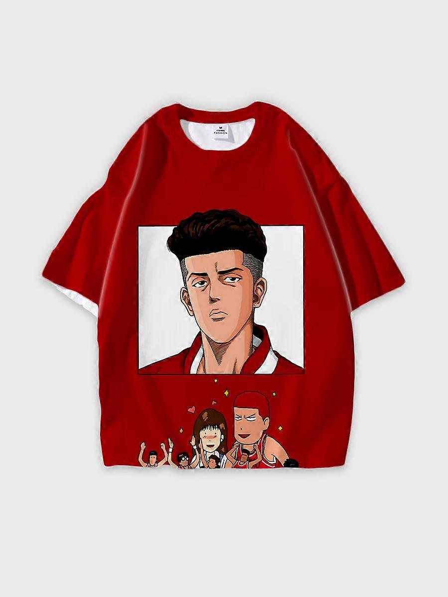 T-shirt round neck Role Pattern loose short sleeve C2811